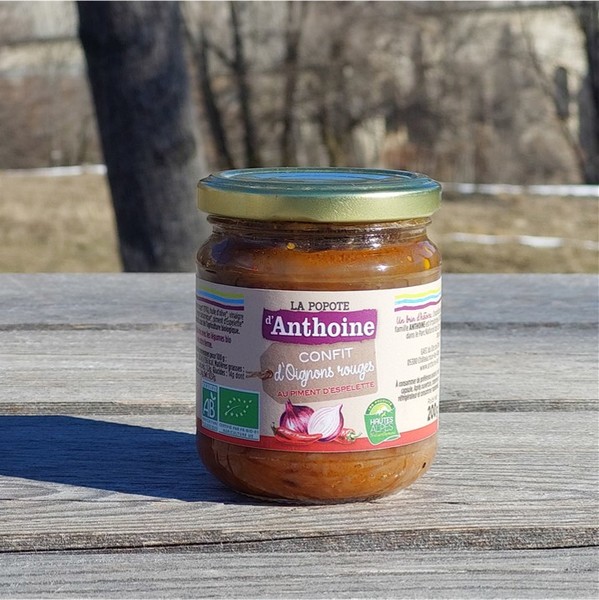 Confit d'oignons rouges au piment d'Espelette bio - 200g